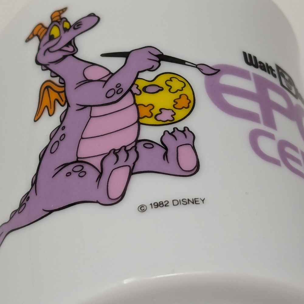Walt Disney World Epcot Center Figment Milk Glass Mug 1982 Vintage Japan #3 - Picture 5 of 5